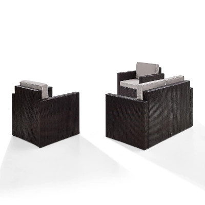 Palm Harbor 3pc All-Weather Wicker Patio Seating Set - Gray - Crosley 3 Palm Harbor 3pc All-Weather Wicker Patio Seating Set - Gray - Crosley - Image 3