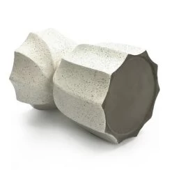 LuxenHome Off White With Gray Cement Hourglass Side Table -Quality Garden Outdoor Store GUEST 9d31d28c 5fc2 4f9c b066 a18a2e5ce34a