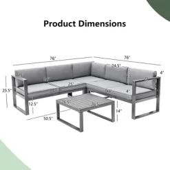 Costway 4PCS Patio Furniture Set Aluminum Frame Loveseat Coffee Table Cushions Deck Grey 11 Costway 4PCS Patio Furniture Set Aluminum Frame Loveseat Coffee Table Cushions Deck Grey -Quality Garden Outdoor Store GUEST 9de0c9d3 4b7e 42cc 9d7b 2ce69e2ae27b