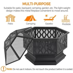 Yaheetech 28" Steel Fire Pit Outdoor Fireplace, Black -Quality Garden Outdoor Store GUEST 9de14b8e 2acd 49d7 a416 a0992d0c18d7