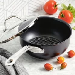 Anolon X Hybrid 2.5qt Nonstick Induction Saucier Pan With Lid Super Dark Gray -Quality Garden Outdoor Store GUEST 9df3e1ea d5e2 4aa9 aedc a7ccad30e5d2