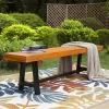 63" Rectangular Acacia Wood Patio Bench - Captiva Designs