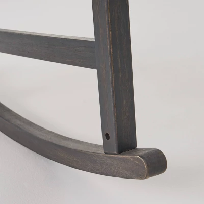 Arcadia Acacia Wood Rocking Chair Dark Gray - Christopher Knight Home 4 Arcadia Acacia Wood Rocking Chair Dark Gray - Christopher Knight Home - Image 4