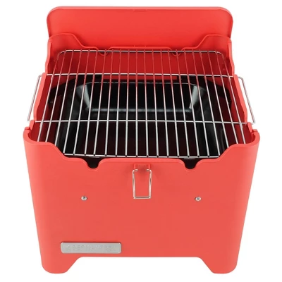 Permasteel Square Portable Charcoal Grill PG-40C10-RD - Red 4 Permasteel Square Portable Charcoal Grill PG-40C10-RD - Red - Image 4