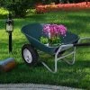 Costway 2 Tire Wheelbarrow Cart Heavy-duty Dolly Utility Cart Green