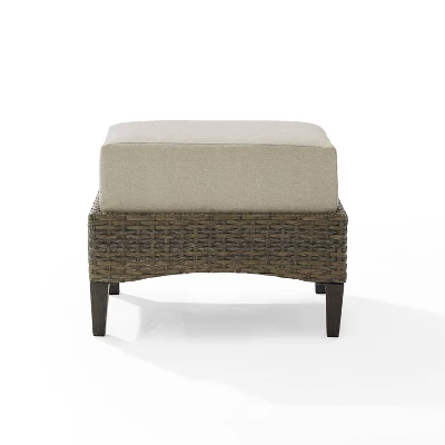 Rockport Outdoor Ottoman - Oatmeal/Light Brown - Crosley 5 Rockport Outdoor Ottoman - Oatmeal/Light Brown - Crosley - Image 5