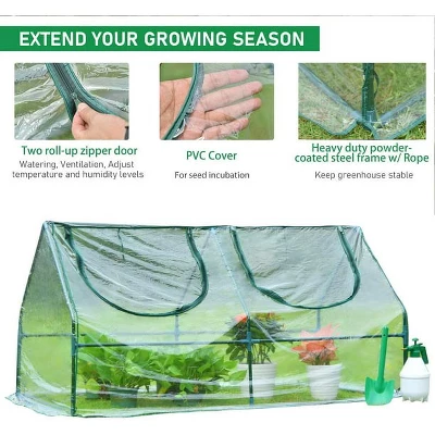 Aoodor Mini 4 Ft. X 2 Ft. X2 Ft. Greenhouse Zipper Doors 1 Aoodor Mini 4 Ft. X 2 Ft. X2 Ft. Greenhouse Zipper Doors
