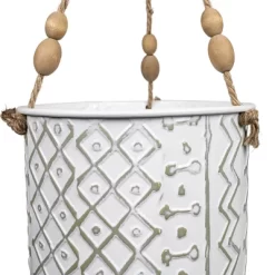 Small Multi Pattern Metal, Jute & Wood Hanging Planter - Foreside Home & Garden -Quality Garden Outdoor Store GUEST 9fc464f0 80c9 4c6c bafe cc6f31e360cd