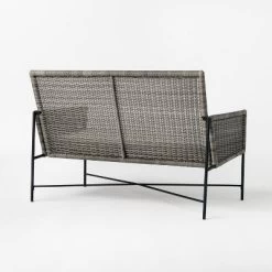 Wicker & Metal X Frame Patio Loveseat - Gray - Threshold™ Designed With Studio McGee -Quality Garden Outdoor Store GUEST a007800d 2bb8 49be 8c3b 00a66dcf20a9
