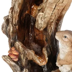 LuxenHome Resin Two Bunnies Tree Stump Outdoor Fountain With LED Lights 11 LuxenHome Resin Two Bunnies Tree Stump Outdoor Fountain With LED Lights -Quality Garden Outdoor Store GUEST a03e508a d0ac 4fc9 9dd2 d2e6e59c99a4