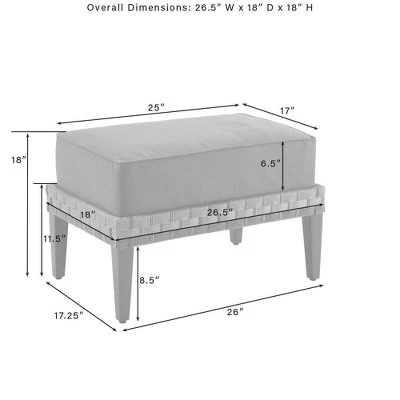Prescott Outdoor Wicker Ottoman - Taupe/Brown - Crosley 7 Prescott Outdoor Wicker Ottoman - Taupe/Brown - Crosley - Image 7
