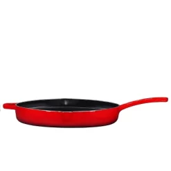 Bruntmor 12'' Pre-seasoned Cast Iron Frying Pan - Red -Quality Garden Outdoor Store GUEST a209b193 9a16 44b7 bd0f a85454df36c6