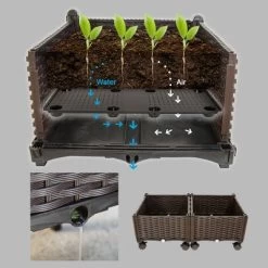 Barton 2-Piece Set Raised Garden Bed Planter Box With Wheels Plant Box, Brown 7 Barton 2-Piece Set Raised Garden Bed Planter Box With Wheels Plant Box, Brown -Quality Garden Outdoor Store GUEST a212ab10 572a 4884 b6a1 bf0f760eaedb