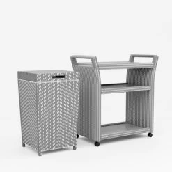 2pc Maksville Contemporary Outdoor Serving Cart & Trash Can - MiBasics -Quality Garden Outdoor Store GUEST a350bb2b a808 4f79 a852 cca52723d3a5