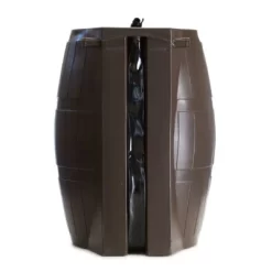 FCMP Outdoor 50-Gallon BPA Free Flat Back Home Rain Catcher Water Storage Collection Barrel For Watering Outdoor Plants & Gardens, Brown (2 Pack) -Quality Garden Outdoor Store GUEST a35ab3c2 fec7 44f5 857a 8eb37075f32e