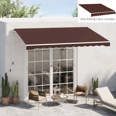 Outsunny 13' X 8' Retractable Awning Fabric Replacement Outdoor Sunshade Canopy Awning Cover, UV Protection, Coffee 1 Outsunny 13' X 8' Retractable Awning Fabric Replacement Outdoor Sunshade Canopy Awning Cover, UV Protection, Coffee