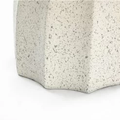 LuxenHome Off White With Gray Cement Hourglass Side Table -Quality Garden Outdoor Store GUEST a3915344 4368 436b a0dc 154d17c82f14