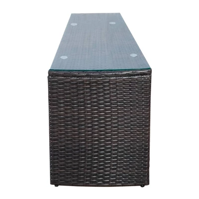 4pc Wicker Half-Moon Patio Set With Cushions - Brown/Beige - GODEER 12 4pc Wicker Half-Moon Patio Set With Cushions - Brown/Beige - GODEER - Image 12