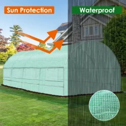 10'X6.5'X20' Walk-in Greenhouse Backyard Grow Tents Steel Frame 8 Windows -Quality Garden Outdoor Store GUEST a53c1bce 01eb 4157 a2f1 c7d43a81465e