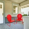 Northlight 34" Outdoor Retro Metal Tulip Armchair, Red