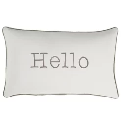 Indoor/Outdoor Hello Embroidered Lumbar Throw Pillow - Sorra Home -Quality Garden Outdoor Store GUEST a6cddfb3 423e 4b38 97f9 8dbf137882de