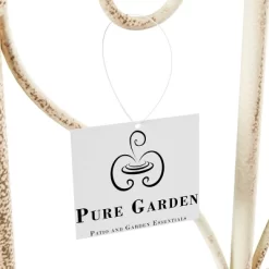 Set Of 2 Garden Trellises - For Climbing And Potted Plants - Decorative Scroll Metal Panels With 7.75-Inch Stakes By Pure Garden (White) -Quality Garden Outdoor Store GUEST a6ee2d50 5716 4b21 864b da2dfb7189a8