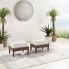 Capella 2pk Outdoor Wicker Ottomans - Cream/Brown - Crosley