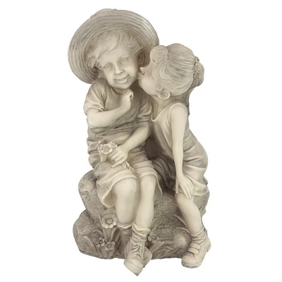 Design Toscano Kissing Kids Boy And Girl Statue 1 Design Toscano Kissing Kids Boy And Girl Statue
