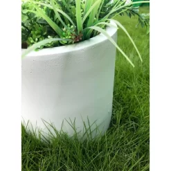 Rosemead Home & Garden, Inc. 10" Wide Kante Lightweight Modern Concrete Outdoor Planter Pot Pure White -Quality Garden Outdoor Store GUEST a7df13fb f6f8 41df bfc4 079075d62aae