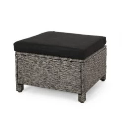 Puerta 2pk Outdoor Wicker Ottomans With Cushions - Black/Dark Gray - Christopher Knight Home 13 Puerta 2pk Outdoor Wicker Ottomans With Cushions - Black/Dark Gray - Christopher Knight Home -Quality Garden Outdoor Store GUEST a81346ef 2480 447a 8798 3af84cba5b4f