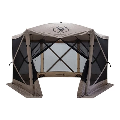 Gazelle Tents G6 12ft X 12ft 6 Sided Pop Up Portable 8 Person Gazebo, Desert Sand And Portable Gazebo Screen Tent Wind Panels, Desert Sand (3 Pack) 1 Gazelle Tents G6 12ft X 12ft 6 Sided Pop Up Portable 8 Person Gazebo, Desert Sand And Portable Gazebo Screen Tent Wind Panels, Desert Sand (3 Pack)
