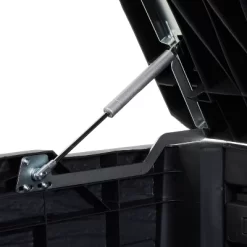 Toomax Florida UV Resistant Lockable Deck Storage Box Bench For Outdoor Pool Patio Garden Furniture & Indoor Toy Bin Container, 145 Gal (Anthracite)