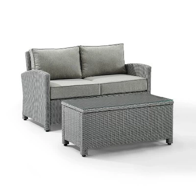 Bradenton Outdoor Wicker Sofa & Coffee Table Set - Crosley 1 Bradenton Outdoor Wicker Sofa & Coffee Table Set - Crosley