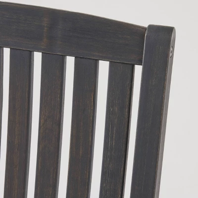 Arcadia Acacia Wood Rocking Chair Dark Gray - Christopher Knight Home 2 Arcadia Acacia Wood Rocking Chair Dark Gray - Christopher Knight Home - Image 2