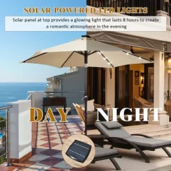 Costway 9' Solar LED Lighted Patio Market Umbrella Tilt Adjustment Crank Lift -Quality Garden Outdoor Store GUEST a9a6c4ba 9f8d 4ae5 b771 1d84a5a50d9e