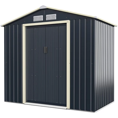 Costway Metal Storage Shed For Garden And Tools W/Sliding Double Lockable Doors 3 Costway Metal Storage Shed For Garden And Tools W/Sliding Double Lockable Doors - Image 3