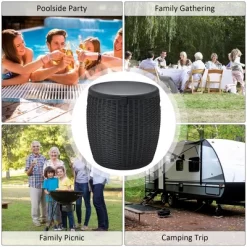 Costway 9.5 Gallon 4-in-1 Patio Rattan Cool Bar Cocktail Table Side Table BrownBlack -Quality Garden Outdoor Store GUEST aa04e800 f038 4d4a 8f62 79fb519f3d4f