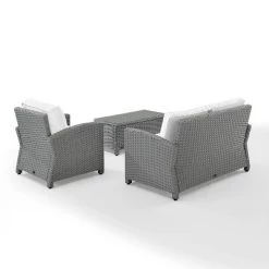 Bradenton 3pc Outdoor Conversation Set With Loveseat & Armchair With Coffee Table - Crosley -Quality Garden Outdoor Store GUEST aa89176a dce7 4fa1 911e 9c16585f014f