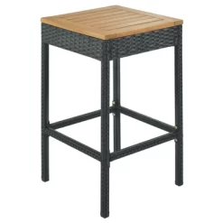 5-Piece Outdoor Patio Wicker Bar Set With Foldable Acacia Wood Top With 4 Stools And 1 Table,Brown - ModernLuxe -Quality Garden Outdoor Store GUEST aaa0896b ff41 4d8d 8370 a7a8fbba2d81