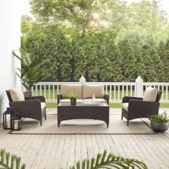 Kiawah 4 Piece Outdoor Wicker Conversation Set- Sand - Crosley 16 Kiawah 4 Piece Outdoor Wicker Conversation Set- Sand - Crosley -Quality Garden Outdoor Store GUEST aae91e4b 447c 41d1 82c5 26d714e5dbe4