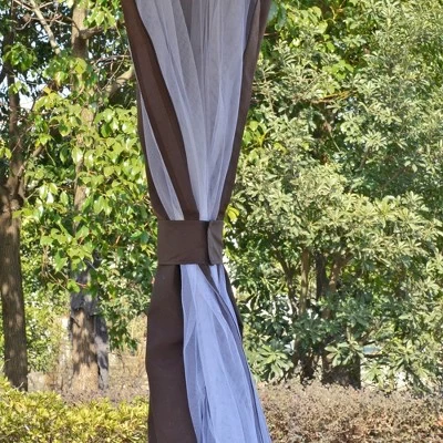 Outsunny 12' X 12' Round Outdoor Gazebo, Patio Dome Gazebo Canopy Shelter With Double Roof, Netting Sidewalls And Curtains, Zippered Doors, Strong Steel Frame 4 Outsunny 12' X 12' Round Outdoor Gazebo, Patio Dome Gazebo Canopy Shelter With Double Roof, Netting Sidewalls And Curtains, Zippered Doors, Strong Steel Frame - Image 4