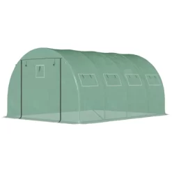 Outsunny Walk-in Tunnel Greenhouse With 2 Zippered Mesh Doors Upgraded Hot House, Green, 13' X 10' X 6.5' -Quality Garden Outdoor Store GUEST ac80eba8 6fde 4099 9b4c 721cddaf80a4