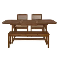 Ravenscroft 4pc Extendable Acacia Wood Outdoor Dining Set - Saracina Home -Quality Garden Outdoor Store GUEST aceba1fb ced7 4574 a6c3 679b568def71