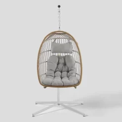 Toluca Hanging Outdoor Boho Egg Chair With Cushion - Saracina Home -Quality Garden Outdoor Store GUEST ad461551 95ac 42b6 abb8 823b2399366c