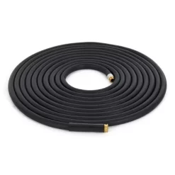 Apache 98108809 100 Foot Industrial Rubber Garden Water Hose With Heavy Duty MGHT X FGHT Brass Fittings And 1 Bend Restrictor, Black