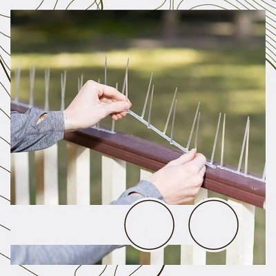 BIRD BLINDER 13" Plastic Bird Spikes - Polycarbonate Deterrent For Pigeons And Other Small Birds, White Set Of 15 2 BIRD BLINDER 13" Plastic Bird Spikes - Polycarbonate Deterrent For Pigeons And Other Small Birds, White Set Of 15 - Image 2