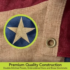 Briarwood Lane Burlap Patriotic Embroidered Bunting USA 48" X 24" Pleated Banner With Brass Grommets -Quality Garden Outdoor Store GUEST aec36116 35c9 45b2 b363 285664f8b9fe