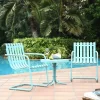 Crosley Gracie 3-Piece Metal Patio Chat Set - Blue