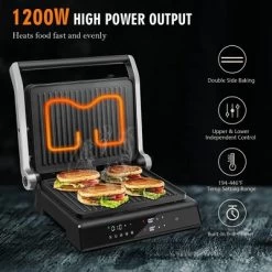 Costway Electric Panini Press Grill 1200W Sandwich Maker With Independent Temperature Control & Removable Drip Tray -Quality Garden Outdoor Store GUEST afca85e0 8c57 47b9 8950 96b876edd4dd