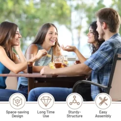 Tangkula 4PCS Outdoor Dining Chairs Stackable Chairs W/Armrests & Breathable Fabric For Balcony Garden & Patio -Quality Garden Outdoor Store GUEST b02bb4b3 0588 44e0 a47b 25ae8fb0302a